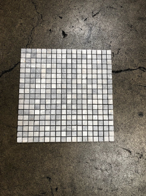 Tundra Gray Tumbled Marble Mosaic - 5/8" x 5/8"