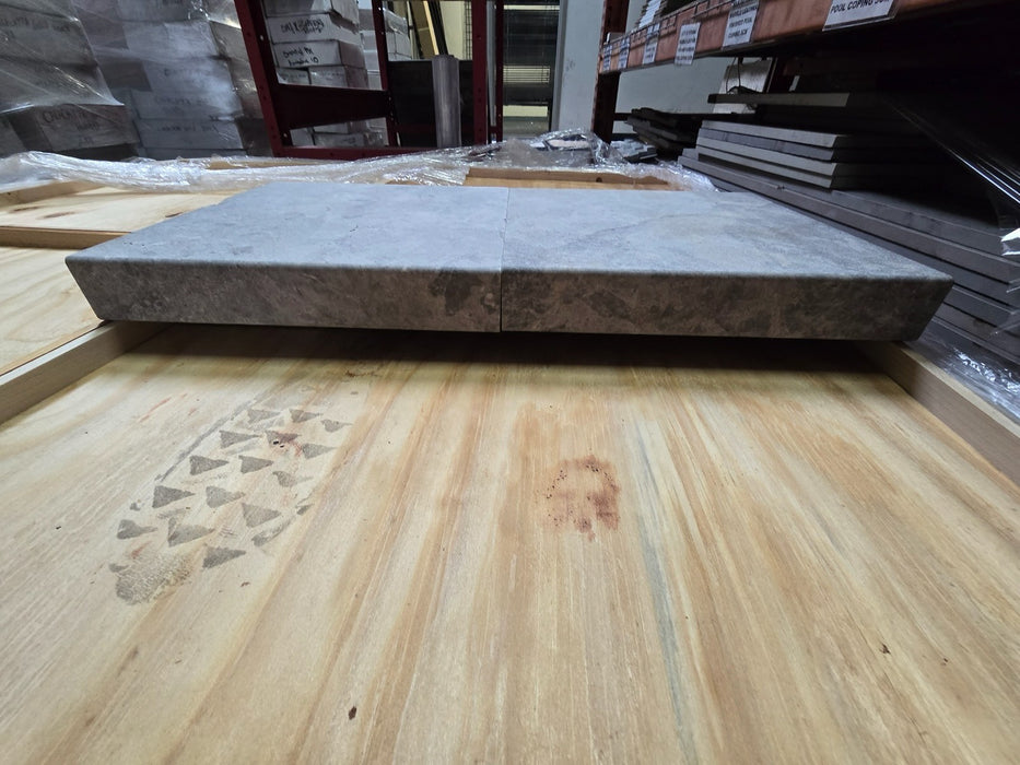 Tundra Gray Marble Bullnose CopingSandblasted & Brushed 1