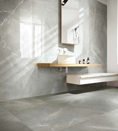 Tundra Light Porcelain Tile - 12" x 24" Polished