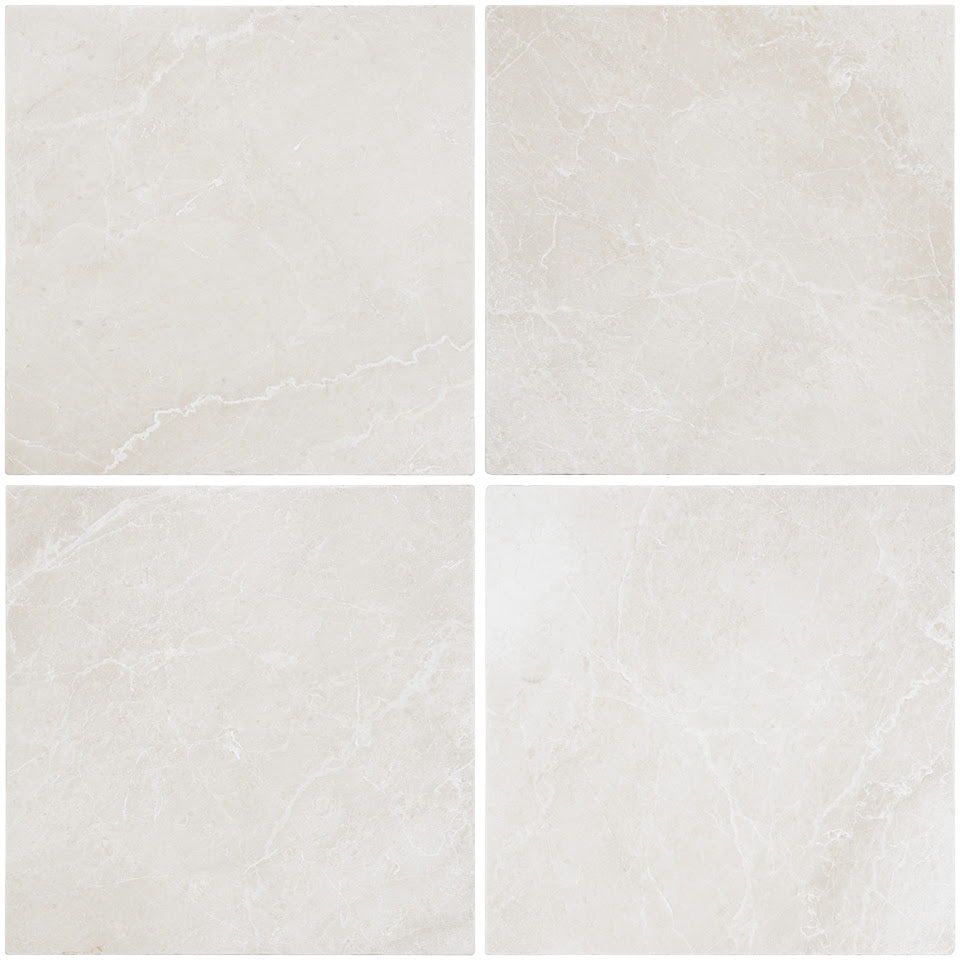 Full Tile Sample - White Pearl Marble Tile - 4" x 4" x 3/8" Tumbled