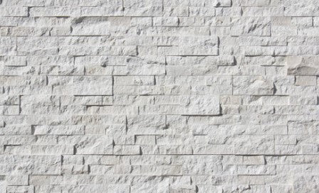 Tuscan White Split Face Limestone Ledgestone - 6" x 24"