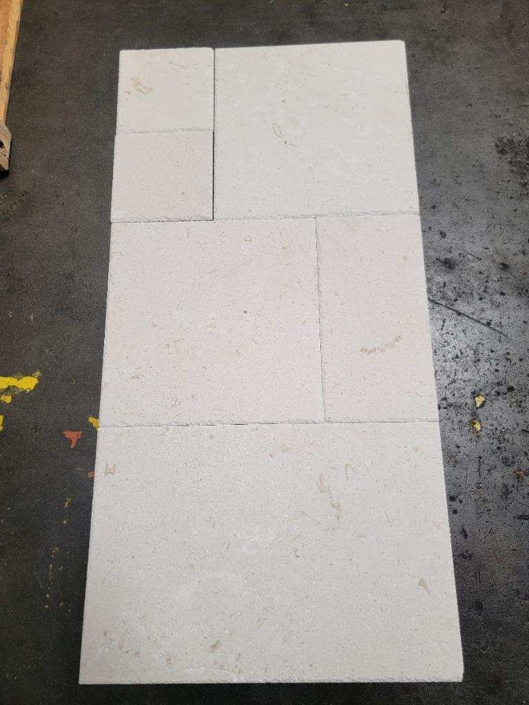 Tuscan White Chiseled & Brushed Limestone Versailles Pattern — Stone & Tile Shoppe, Inc.