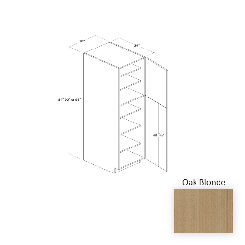 Frameless European Style Wood Oak Blonde Pantry Cabinet Oak Blonde 1