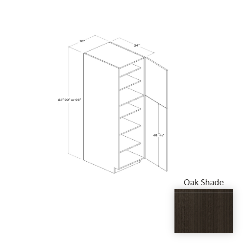 Frameless European Style Wood Oak Shade Pantry Cabinet Oak Shade 1