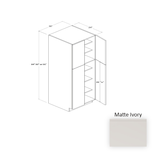 Frameless European Style Wood Matte Ivory Pantry Cabinet Matte Ivory 1