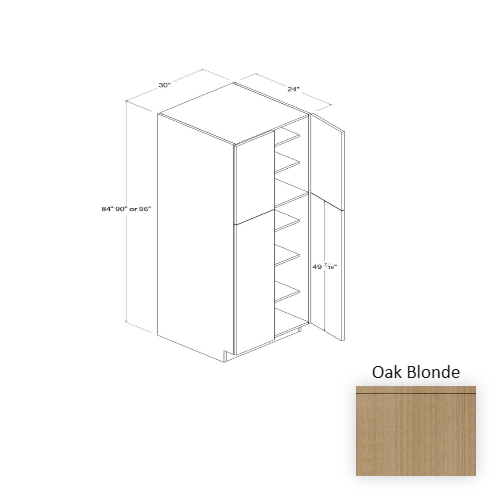 Frameless European Style Wood Oak Blonde Pantry Cabinet Oak Blonde 1
