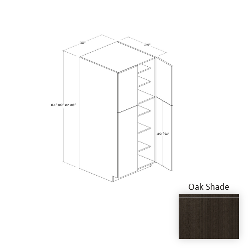 Frameless European Style Wood Oak Shade Pantry Cabinet Oak Shade 1