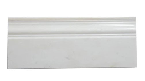 Valentino White Honed Marble Baseboard - 4 3/4" x 12"
