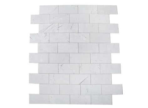 Valentino White Honed Marble Tile - 3" x 6"