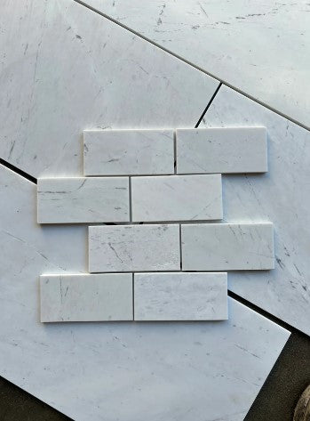Valentino White Marble Tile - 3" x 6" Honed