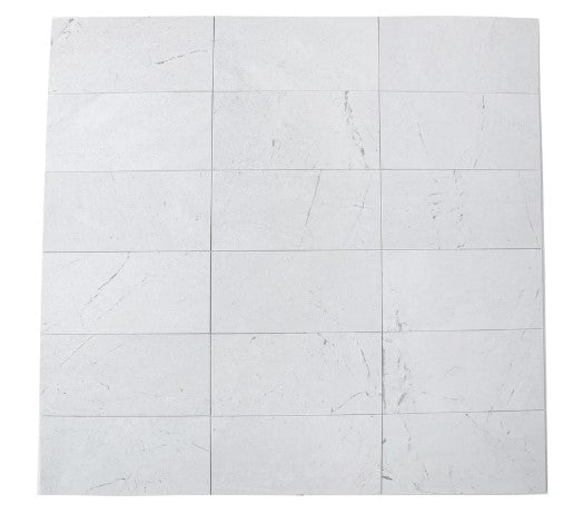 Valentino White Polished Marble Tile - 12" x 24"