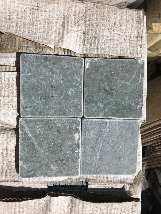 Tumbled Verde Laguna Marble Tile - 4" x 4"