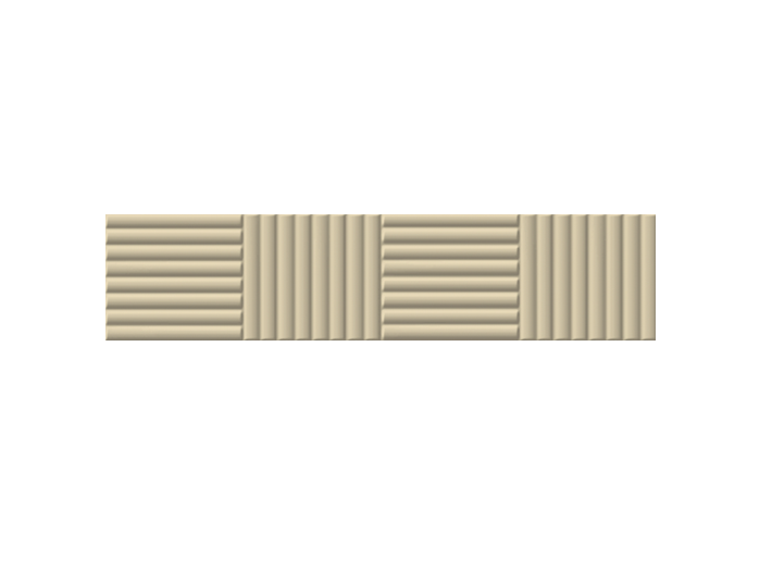 Full Tile Sample - Rondine Volume Ivory Bamboo Porcelain Tile - 2 1/3" x 10" x 9.5 MM Matte