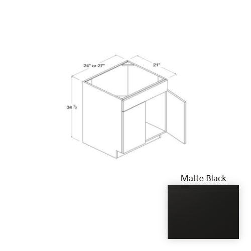 Frameless European Style Wood Matte Black Vanity Drawer Base Matte Black 1