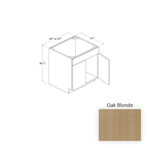 Frameless European Style Wood Oak Blonde Vanity Drawer Base Oak Blonde 1