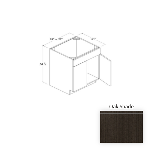 Frameless European Style Wood Oak Shade Vanity Drawer Base Oak Shade 1