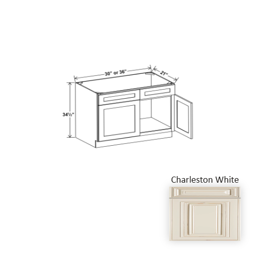 Classic Style Wood Charleston White Vanity Drawer Base Charleston White 1