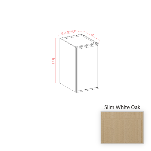 Slim Shaker Style Wood White Oak Wall Cabinet White Oak 1