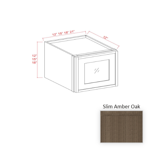 Slim Shaker Style Wood Amber Oak Wall Cabinet Slim Amber Oak 1
