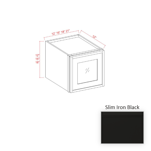 Slim Shaker Style Wood Iron Black Wall Cabinet Iron Black 1