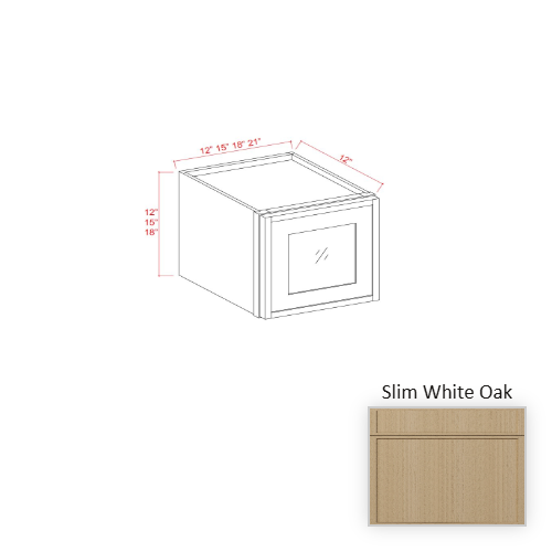 Slim Shaker Style Wood White Oak Wall Cabinet White Oak 1