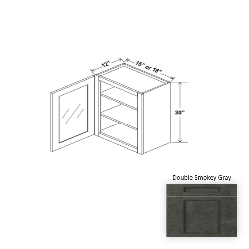 Double Shaker Style Wood Smokey Gray Wall Cabinet Smokey Gray 1
