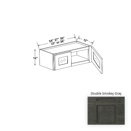 Double Shaker Style Wood Smokey Gray Wall Cabinet Smokey Gray 1