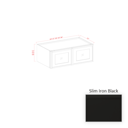 Slim Shaker Style Wood Iron Black Wall Cabinet Iron Black 1