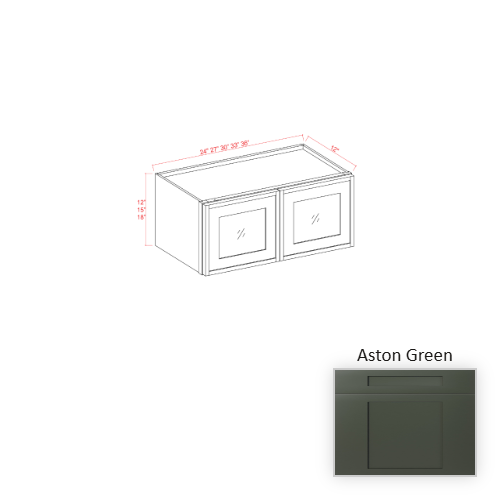 Slim Shaker Style Wood Aston Green Wall Cabinet Aston Green 1