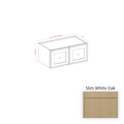 Slim Shaker Style Wood White Oak Wall Cabinet White Oak 1