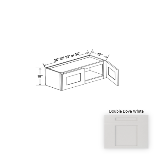 Double Shaker Style Wood Dove White Wall Cabinet Dove White 1