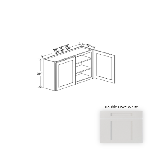 Double Shaker Style Wood Dove White Wall Cabinet Dove White 1