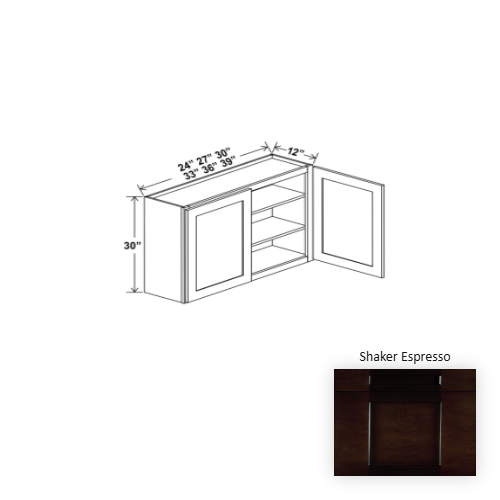 Essential Wood Shaker Espresso Wall Cabinet Shaker Espresso 1