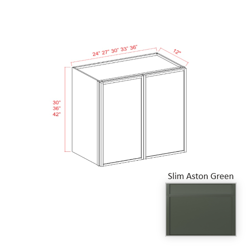 Slim Shaker Style Wood Aston Green Wall Cabinet Aston Green 1