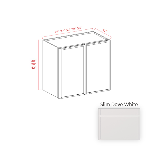 Slim Shaker Style Wood Dove White Wall Cabinet Dove White 1