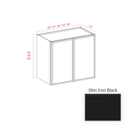Slim Shaker Style Wood Iron Black Wall Cabinet Iron Black 1