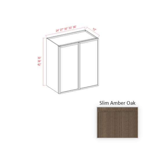 Slim Shaker Style Wood Amber Oak Wall Cabinet Slim Amber Oak 1