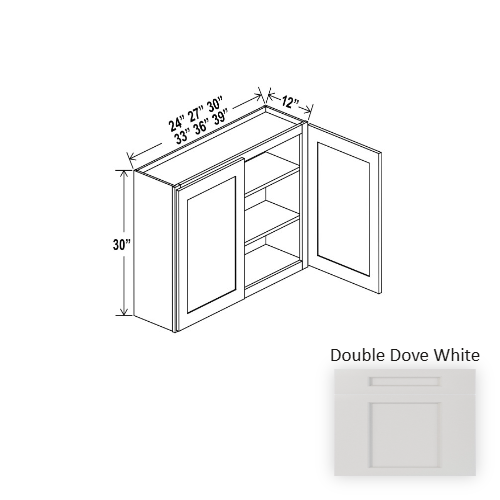 Double Shaker Style Wood Dove White Wall Cabinet Dove White 1