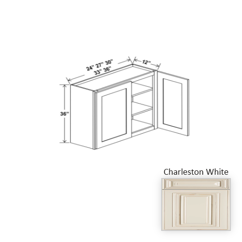 Classic Style Wood Charleston White Wall Cabinet Charleston White 1