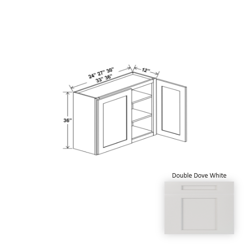 Double Shaker Style Wood Dove White Wall Cabinet Dove White 1