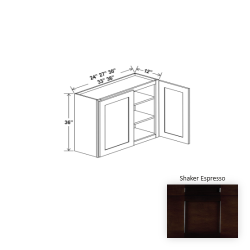 Essential Wood Shaker Espresso Wall Cabinet Shaker Espresso 1