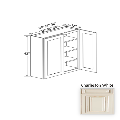 Classic Style Wood Charleston White Wall Cabinet Charleston White 1