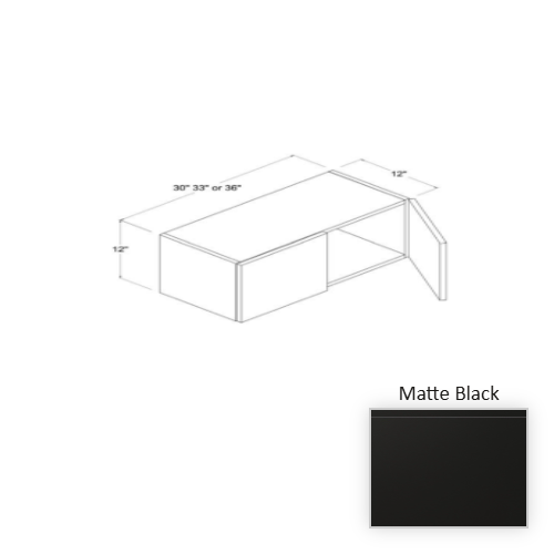 Frameless European Style Wood Matte Black Wall Cabinet Matte Black 1