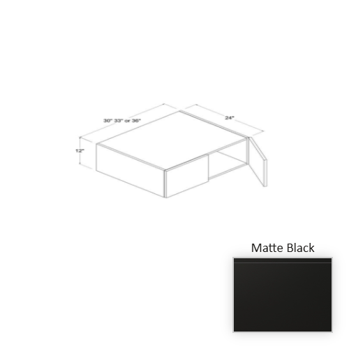 Frameless European Style Wood Matte Black Wall Cabinet Matte Black 1