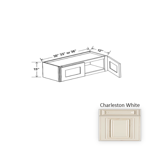 Classic Style Wood Charleston White Wall Cabinet Charleston White 1