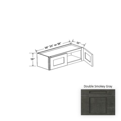 Double Shaker Style Wood Smokey Gray Wall Cabinet Smokey Gray 1