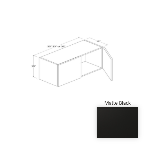 Frameless European Style Wood Matte Black Wall Cabinet Matte Black 1