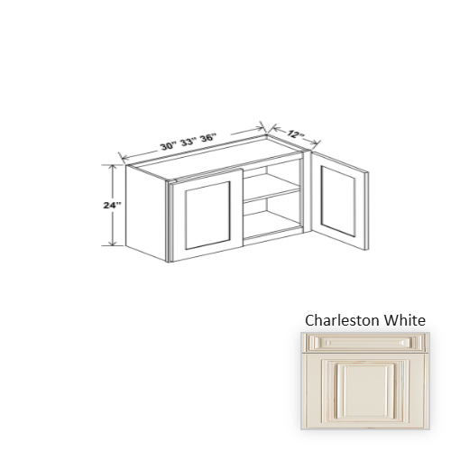 Classic Style Wood Charleston White Wall Cabinet Charleston White 1