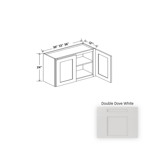 Double Shaker Style Wood Dove White Wall Cabinet Dove White 1