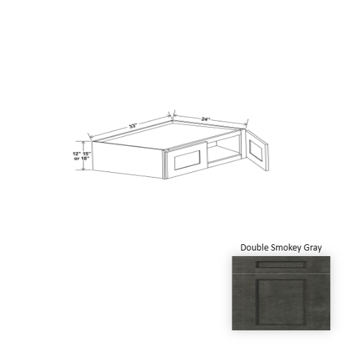 Double Shaker Style Wood Smokey Gray Wall Cabinet Smokey Gray 1
